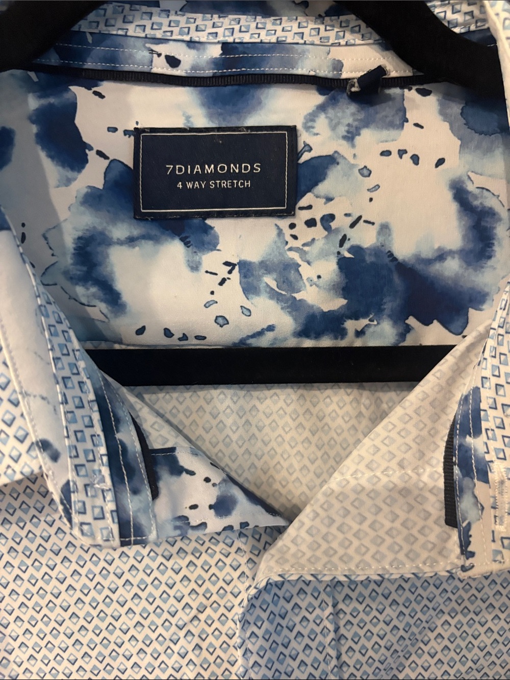 MENS 7 DIAMONDS CASUAL BUTTON UP SHIRT - Picture 3 of 9